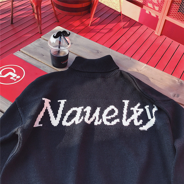 Pulover modern pentru bărbați cu inscripție în două culori