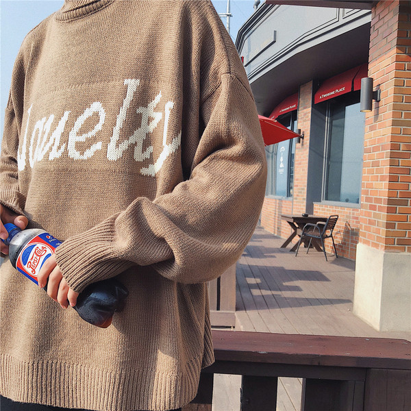 Pulover modern pentru bărbați cu inscripție în două culori