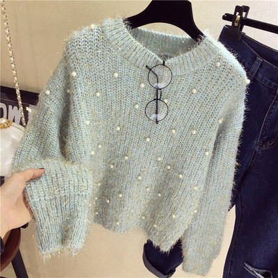 Μοντέρνο ζεστό πουλόβερ κυρίες με μαργαριτάρια σε διάφορα χρώματα