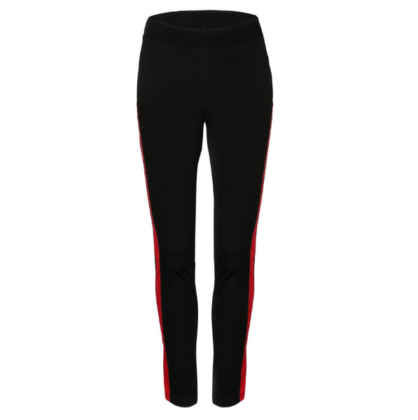 Jambiere sport de damă în negru cu margine roșie