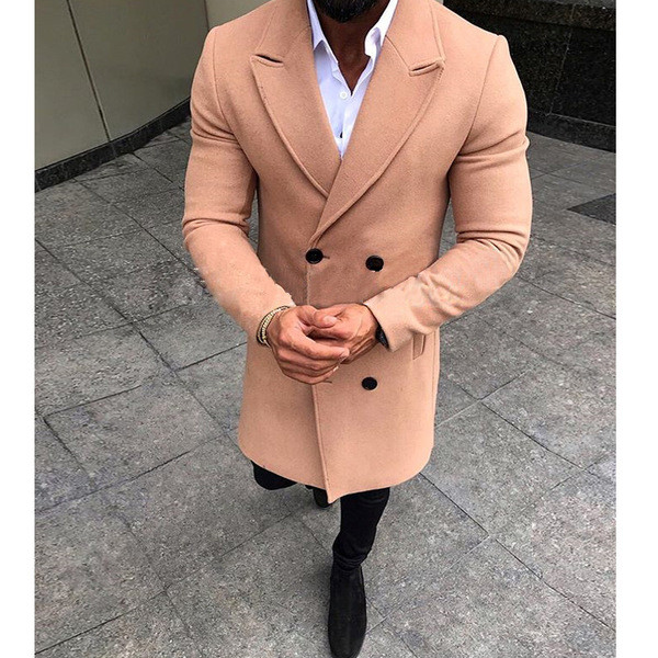 НОВО Стилно мъжко  палто с V-образна яка в няколко цвята 