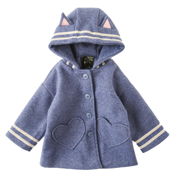 Palton modern pentru copii cu gluga in doua culori