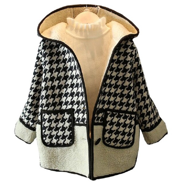 Jachetă modernă pentru copii pentru fete cu glugă și buzunare