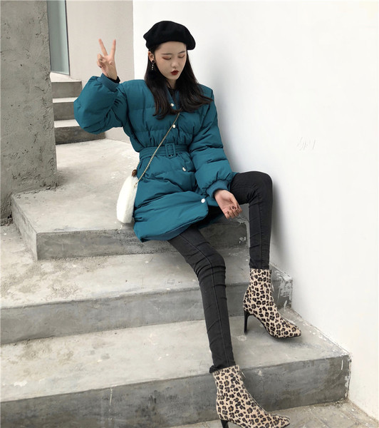 Női téli kabát övvel, két színben