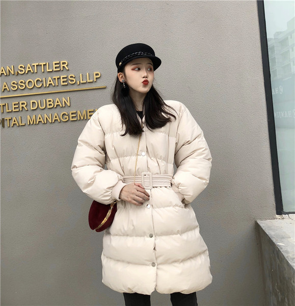 Női téli kabát övvel, két színben