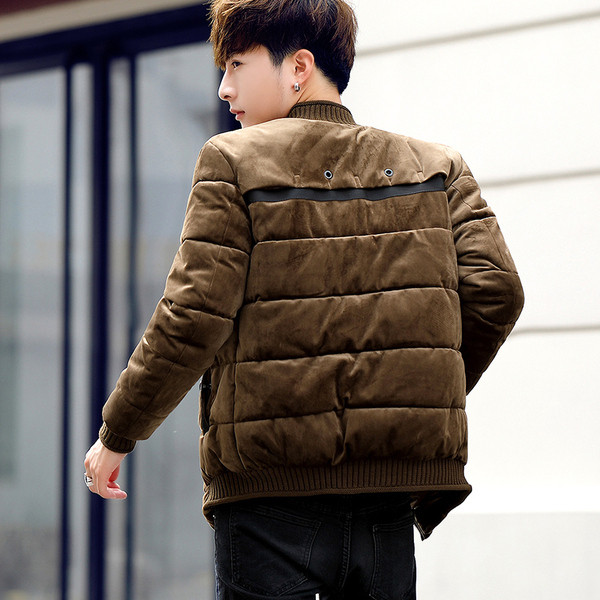 Napi férfi téli kabát O-alakú gallérral, három színben