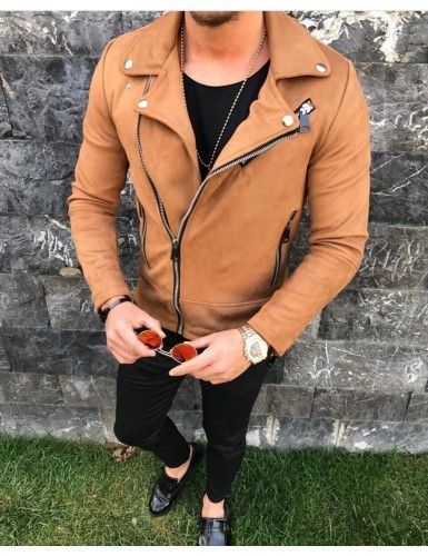 Модерно мъжко палто с ципове в няколко цвята 