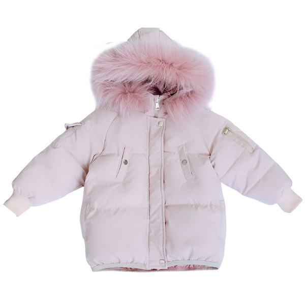 Modern gyerekkabát három színben, pehely kapucnival