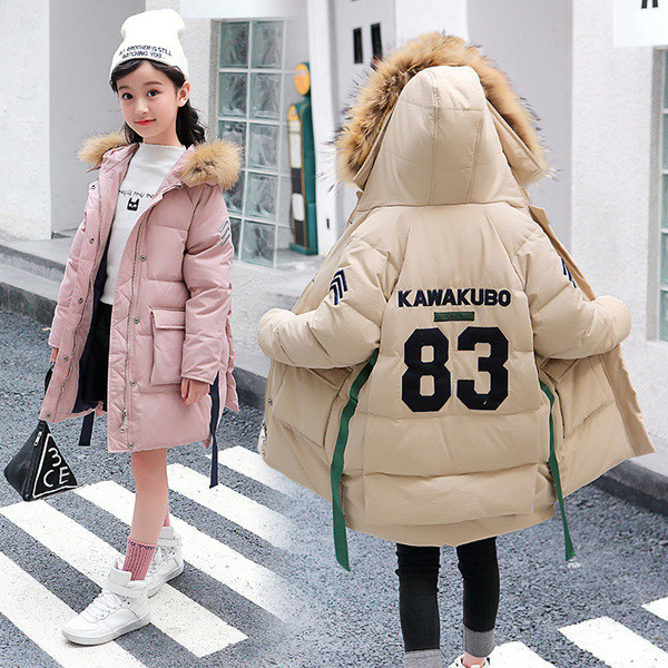 Gyermek modern hosszú kabát lányoknak két színben