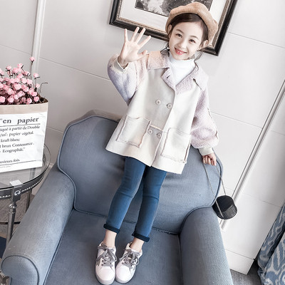 Μοντέρνο παιδικό παλτό για τα κορίτσια σε δύο χρώματα