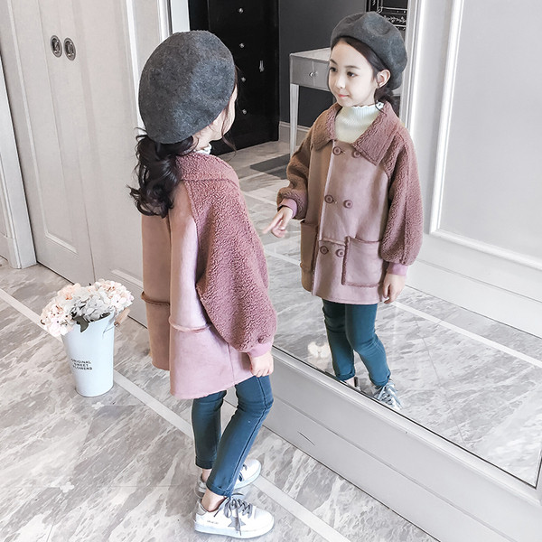 Μοντέρνο παιδικό παλτό για τα κορίτσια σε δύο χρώματα