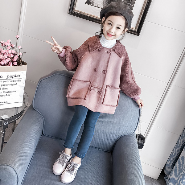 Μοντέρνο παιδικό παλτό για τα κορίτσια σε δύο χρώματα