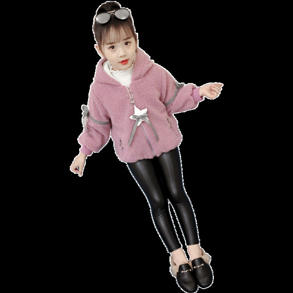 Μοντέρνο παιδικό παλτό για κορίτσια με εφαρμογές