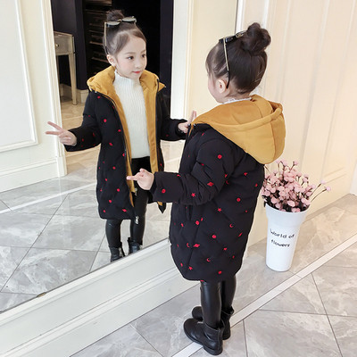 Детско модерно яке за момичета в черен цвят