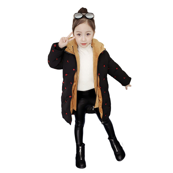 Jachetă modernă pentru fete pentru copii în negru