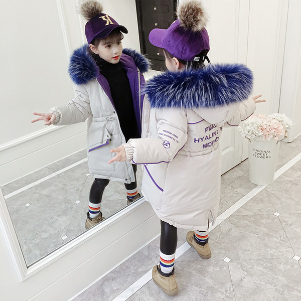Geaca moderna pentru copii cu puf pentru fete