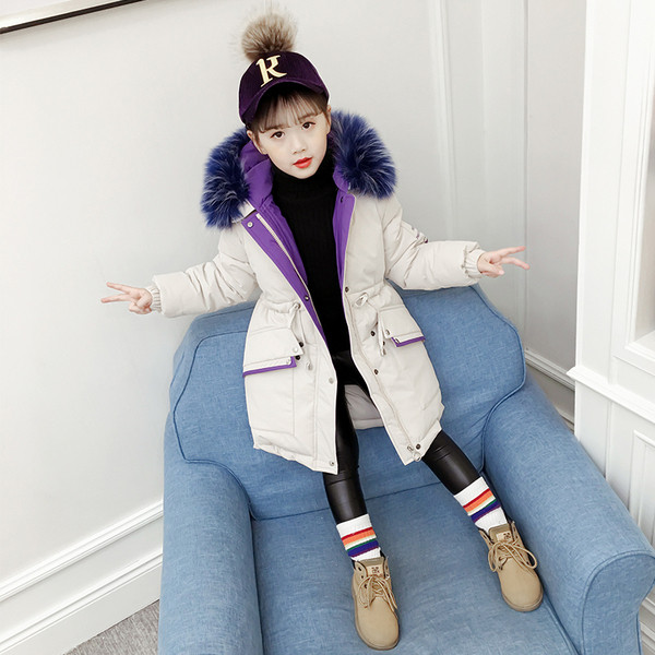 Geaca moderna pentru copii cu puf pentru fete