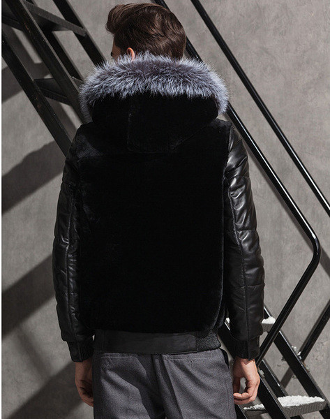 ΝΕΟ Πραγματικό ανδρικό σακάκι με κουκούλα με μαύρο χρώμα