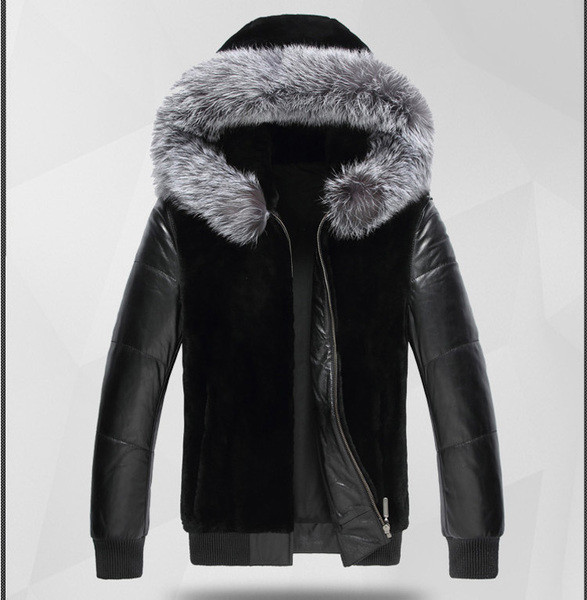 ΝΕΟ Πραγματικό ανδρικό σακάκι με κουκούλα με μαύρο χρώμα