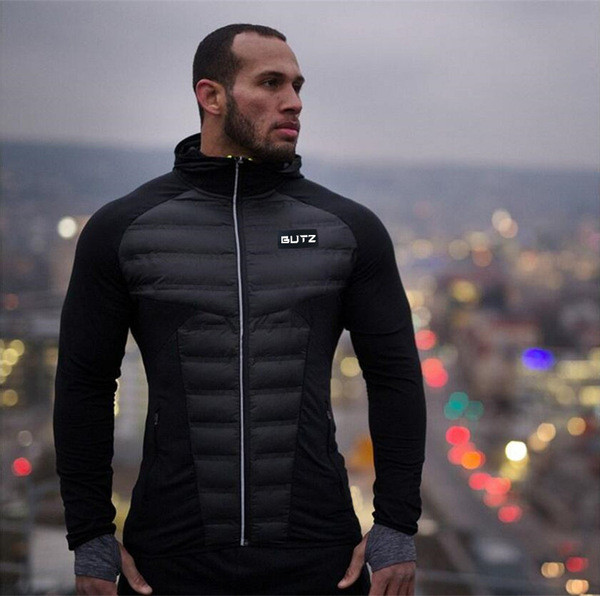 Geaca sport pentru barbati groasa de culoare neagra