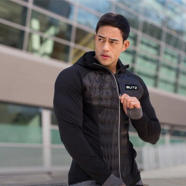 Geaca sport pentru barbati groasa de culoare neagra