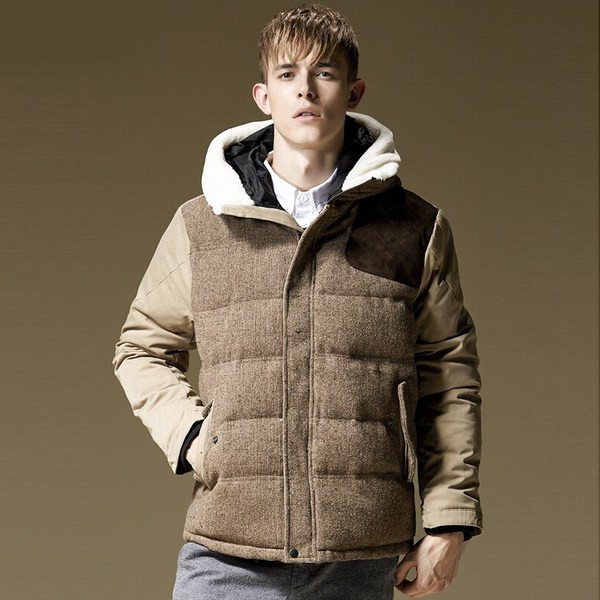 Alkalmi téli férfi kabát barna színben