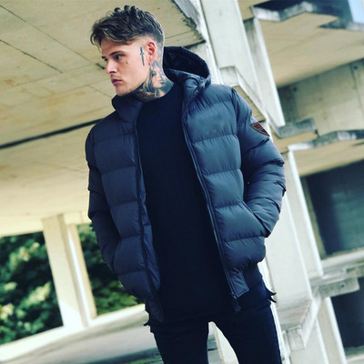 Мъжко зимно ежедневно яке в два цвята