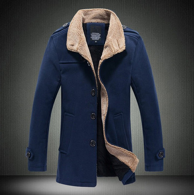 Ανδρικό παλτό με απαλή επένδυση σε τρία χρώματα