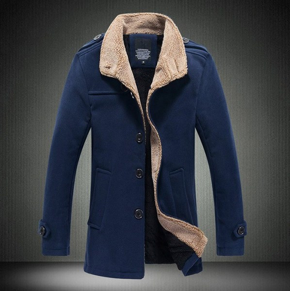 Ανδρικό παλτό με απαλή επένδυση σε τρία χρώματα