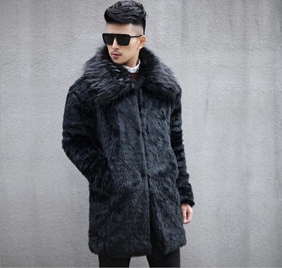 Мъжко пухено палто в черен цвят