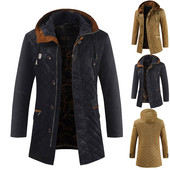 Alkalmi férfi kabát Karcsú modell kapucnival és zsebekkel, két színben