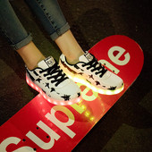 Modern világító női tornacipő öko bőrből