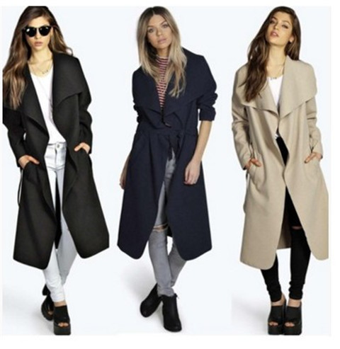 Stílusos női kabát hosszú modell több színben
