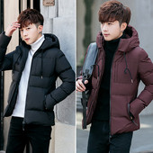 Modern férfi kabát kapucnis négy színben