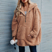 Női pehely pulóver kapucnival, két színben