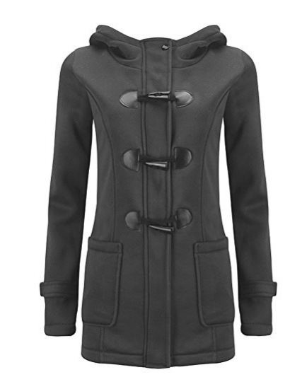 Palton modern de damă cu puf pe glugă în cinci culori