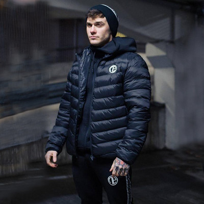 Férfi alkalmi kabát kapucnival, két színben