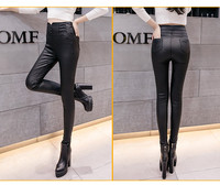 Fekete rugalmas női nadrág magas derékkal