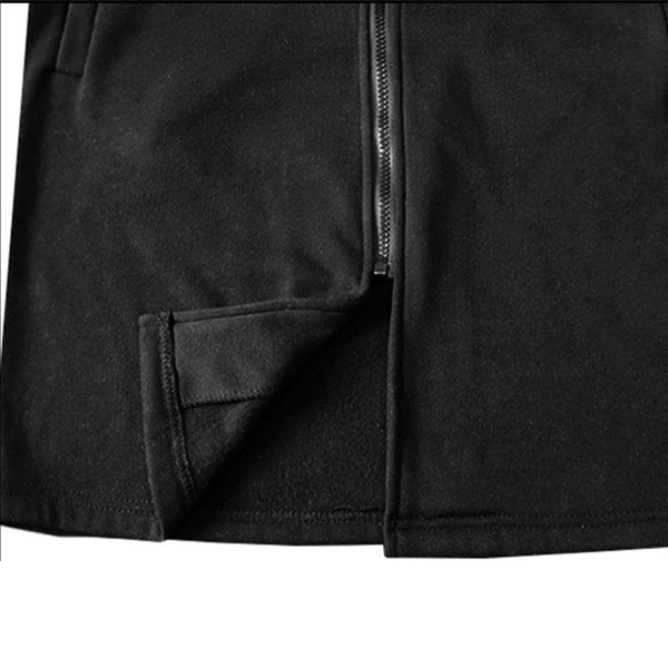 Κομψό μακρύ μπουφάν ανδρών με κουκούλα και επιγραφές σε τρία χρώματα