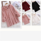 Női pehely pulóver kapucnival több színben