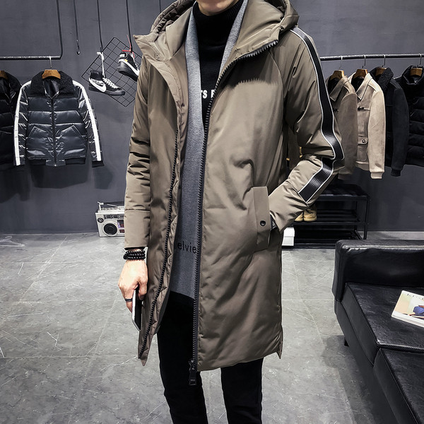 Geaca de iarna lunga pentru barbati cu bretele laterale in trei culori