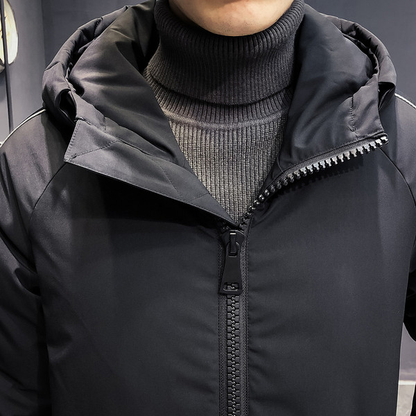 Geaca de iarna lunga pentru barbati cu bretele laterale in trei culori