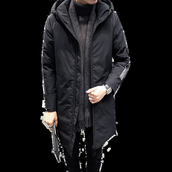 Geaca de iarna lunga pentru barbati cu bretele laterale in trei culori