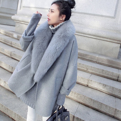 Дамско елегантно палто с пух в два цвята