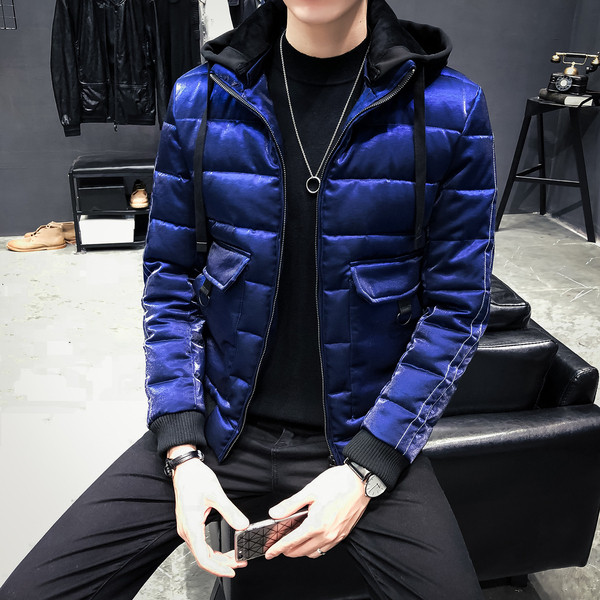 Мъжко ежедневно яке с голями джобове и качулка в три цвята