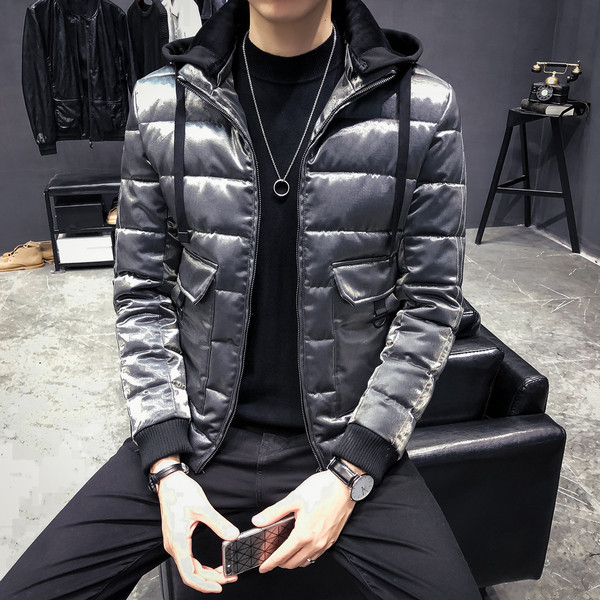 Мъжко ежедневно яке с голями джобове и качулка в три цвята