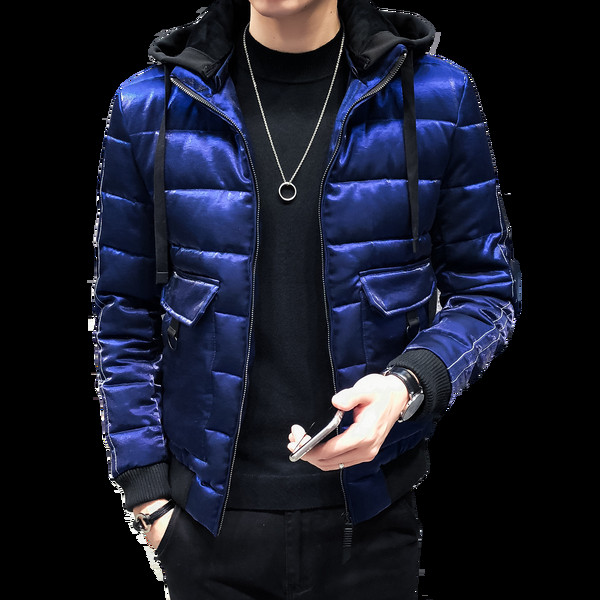 Мъжко ежедневно яке с голями джобове и качулка в три цвята