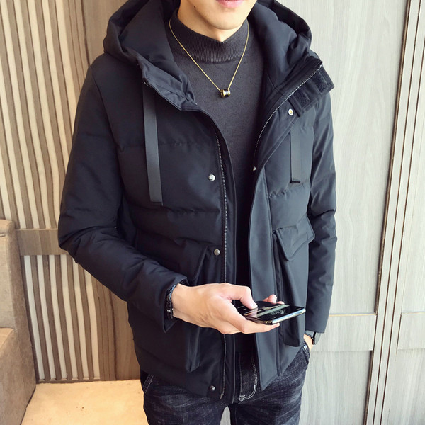 Vastag férfi kabát kapucnis három színben