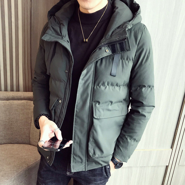 Vastag férfi kabát kapucnis három színben