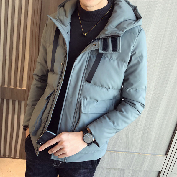 Vastag férfi kabát kapucnis három színben